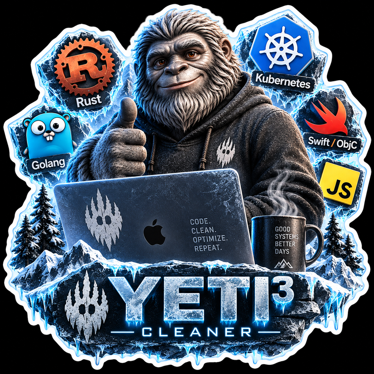 YETI³ Cleaner: куда исчезают гигабайты на Mac разработчика