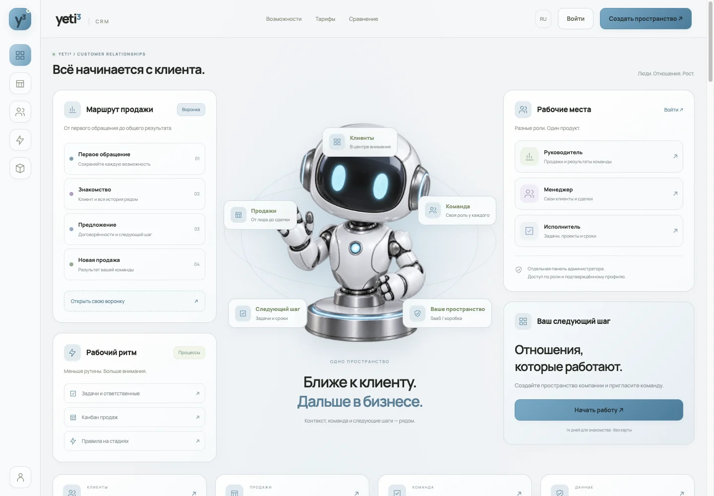 YETI³ CRM · Версия для компьютера