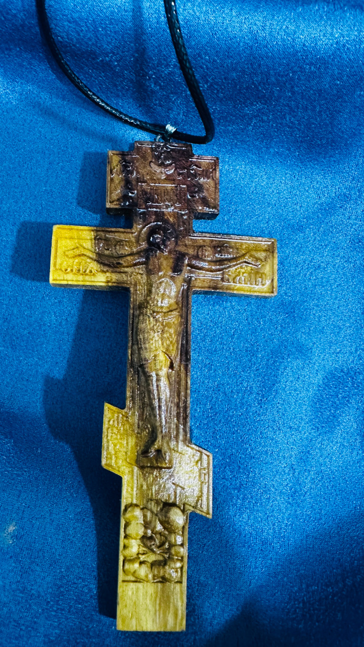 Крест православный канонический из Железного дерева по авторской модели